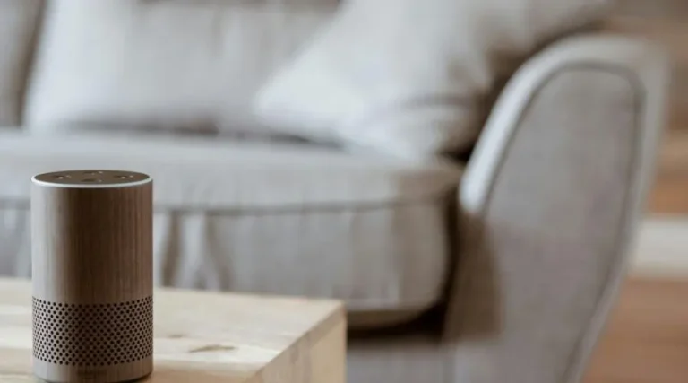 Voice device on a table in a living room, to get rid of to save on internet bill